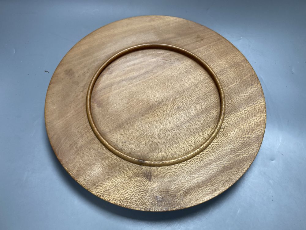 A Contemporary shallow turned wood bowl, diameter 39cm